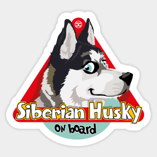 Siberian Husky On Board - Black Sticker